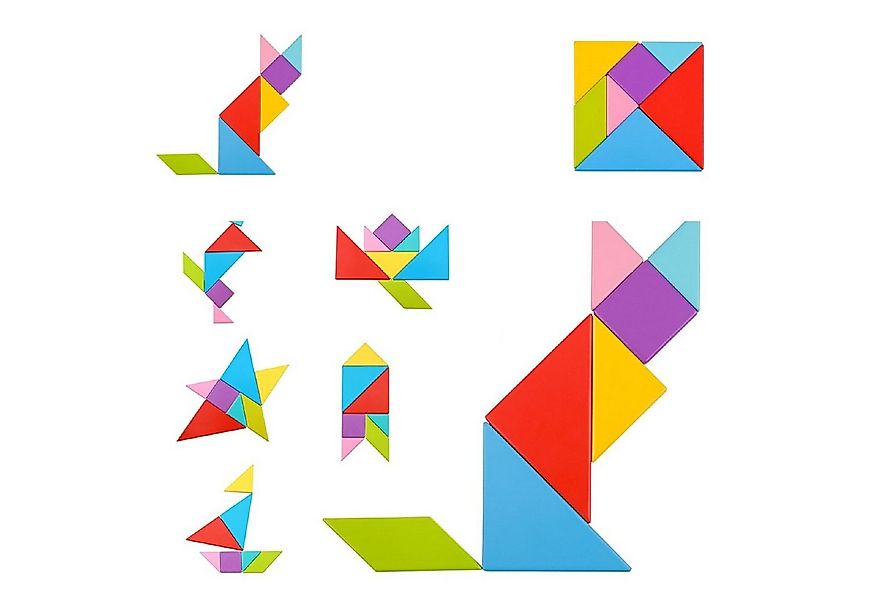Tooky Toy Puzzle Holz Puzzle Tangram TY879, 40 Puzzleteile, 40-teilig, geom günstig online kaufen