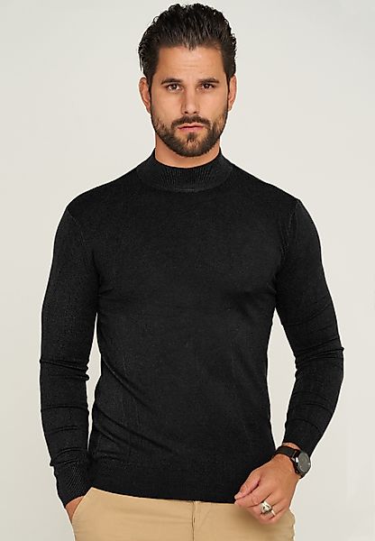 behype Rollkragenpullover BHFLORO Feinstrick Stehkragen-Pullover günstig online kaufen