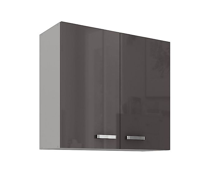 Küchen-Preisbombe Hängeschrank 80 cm Küche Bianca Grey Grau Hochglanz Küche günstig online kaufen