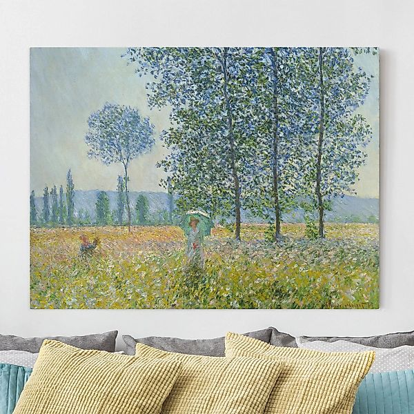 Leinwandbild - Querformat Claude Monet - Felder im Frühling günstig online kaufen