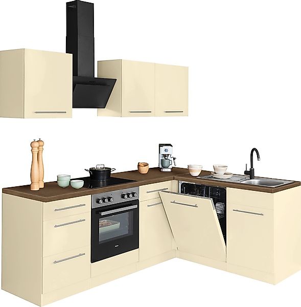 wiho Küchen Winkelküche "Unna" mit E-Geräten, Stellbreite 220 x 170 cm günstig online kaufen