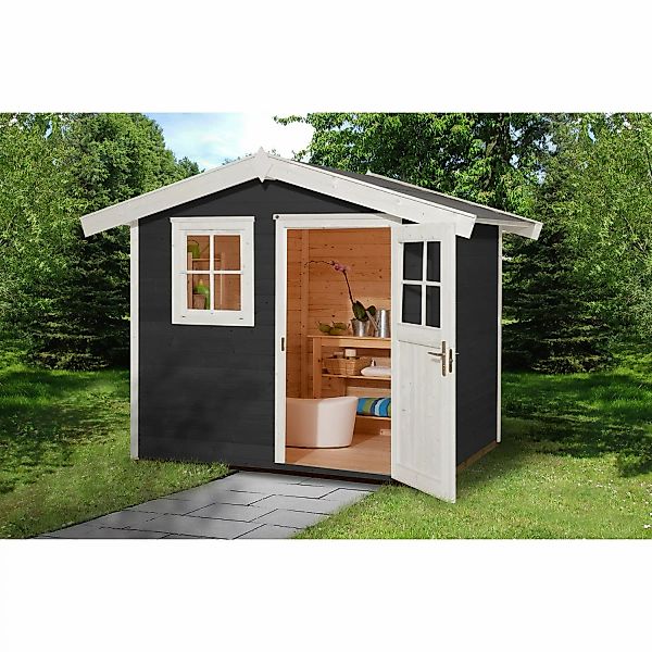 Gartenhaus 123 Gr.2 Satteldach Anthrazit 28 mm günstig online kaufen
