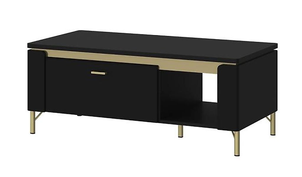 Couchtisch  ca. 111x46x65 cm Schwarz Matt / Gold günstig online kaufen