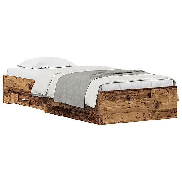 vidaXL Bett Bettgestell Altholz 90x200 cm Holzwerkstoff (1-tlg) günstig online kaufen