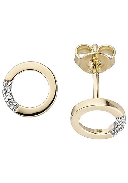 JOBO Paar Ohrstecker, rund 585 Gold günstig online kaufen