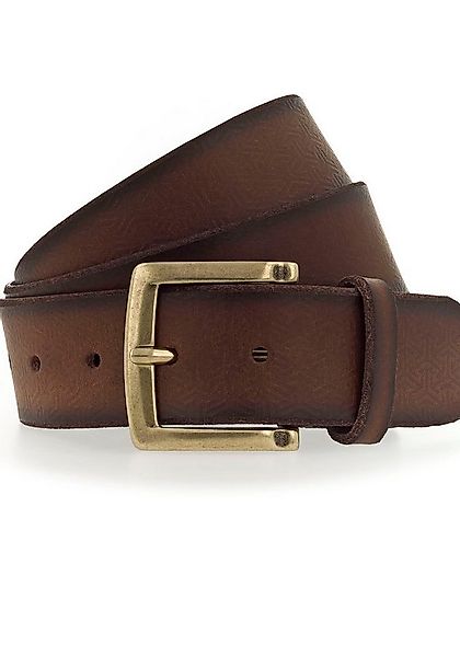 MUSTANG Ledergürtel mit grafischer Prägung verziert, Vintage-Look, 4 cm günstig online kaufen