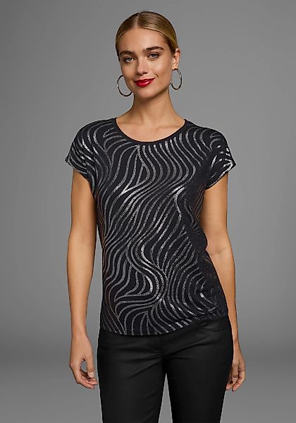 Laura Scott Rundhalsshirt, Kurzarm, figurumspielend, aus elastischem Single günstig online kaufen