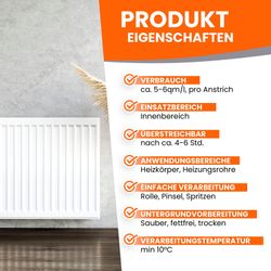 BEKATEQ Heizkörperlack BE-903, Heizungslack seidenmatt, Heizkörperfarbe günstig online kaufen