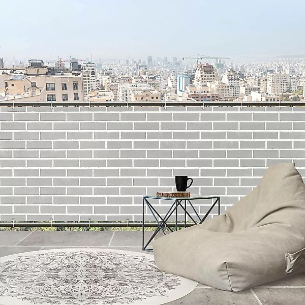Balkon Sichtschutz Graue Ziegelwand günstig online kaufen