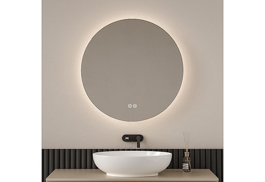 EMKE Badspiegel Runder Badspigel Spiegel mit Beleuchtung Rahmenloser Spiege günstig online kaufen