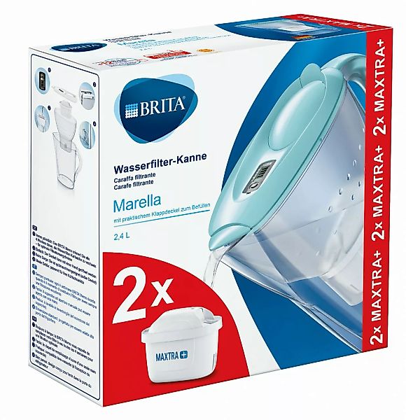 Brita Wasserfilter Filter Marella helllblau 2,4 Liter inkl. 2 Kartuschen Ma günstig online kaufen
