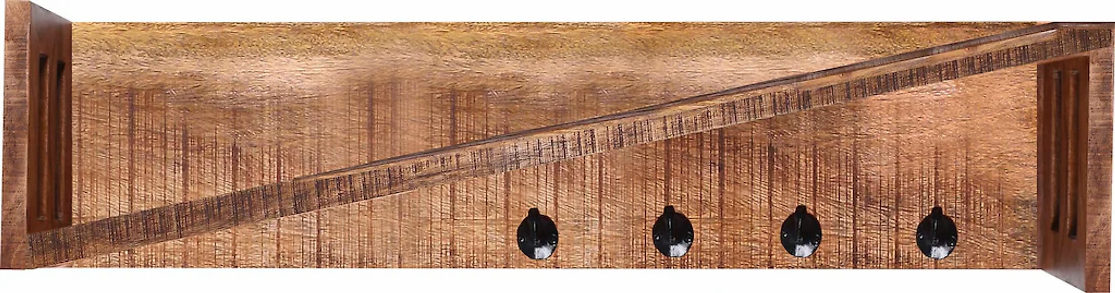 Möbilia Wandgarderobe "Titlis" Massivholz Akazie günstig online kaufen