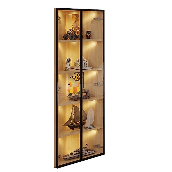 MODFU Vitrine Platzsparende Glasvitrine (Weinschrank, Badezimmerschrank, günstig online kaufen