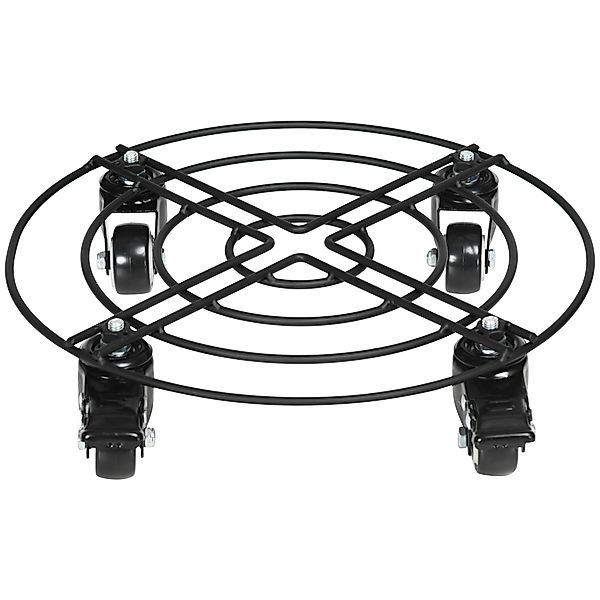 Outsunny Pflanzenroller mit Ø30cm Metallrädern, Pflanzenwagen mit schwenkba günstig online kaufen