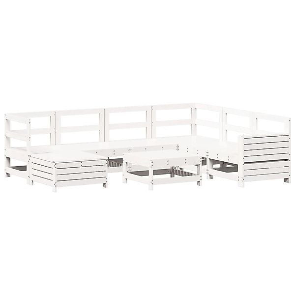 vidaXL 8-Tlg Garten-Sofagarnitur Weiß Massivholz Kiefer 3250565 günstig online kaufen