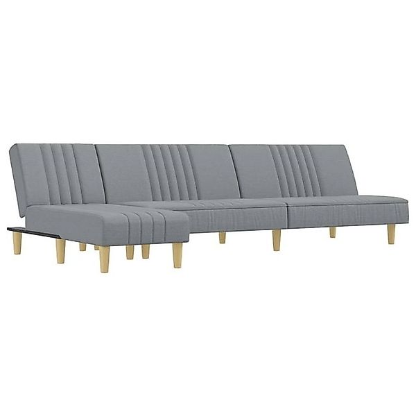 vidaXL Sofa Schlafsofa in L-Form Hellgrau günstig online kaufen