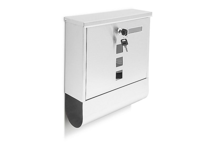 relaxdays Briefkasten Edelstahl mit Zeitungsfach günstig online kaufen