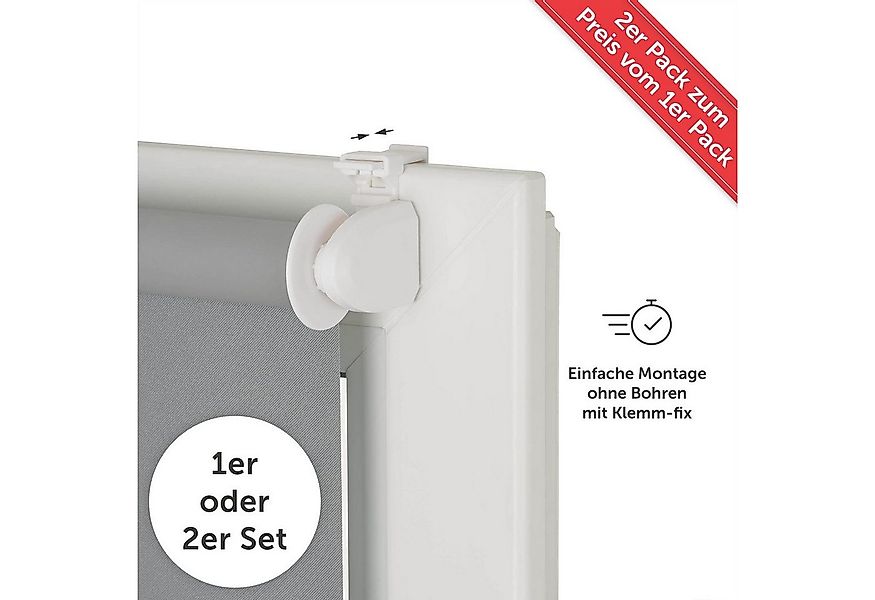 Doppelrollo Verdunklungsrollo - Klemmfix ohne Bohren, Blumtal, Lichtschutz, günstig online kaufen