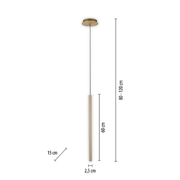 LED Pendelleuchte Flute in Messing-matt 4,2W 520lm günstig online kaufen