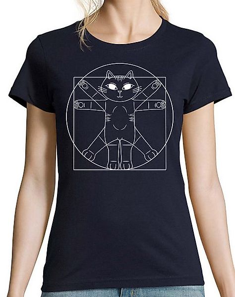 Youth Designz Print-Shirt Da Vinci Katze Damen T-Shirt mit lustigen Logo fü günstig online kaufen