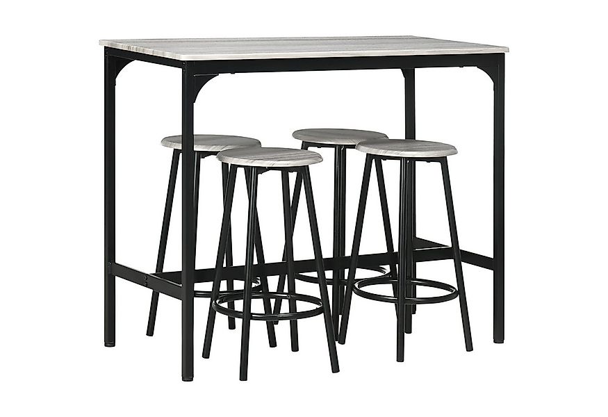 HOMCOM Bargruppe 5-tlg, mit 4 Barhocker, im Industriedesign, (Bartisch-Set, günstig online kaufen