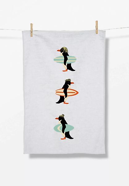Nature Penguins Surf Tea Towel- Geschirrtuch günstig online kaufen