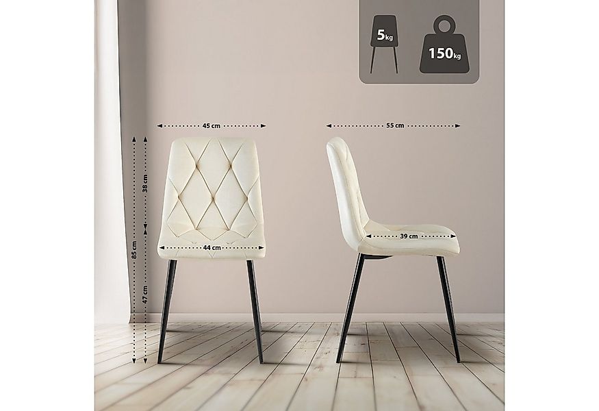 CLP Esszimmerstuhl Clairton, mit Stoff- oder Samtbezug, Metallgestell günstig online kaufen