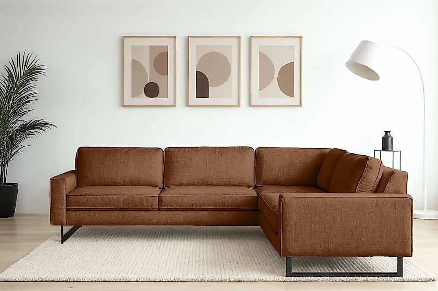 PLACES OF STYLE Ecksofa "Pinto, XXL, 250/290 cm, langer Schenkel, Ottomane" günstig online kaufen