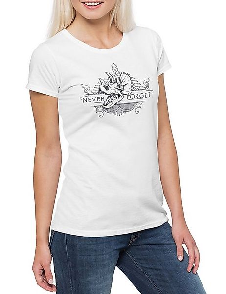 Urban Backwoods Print-Shirt Never Forget Dinosaurs Damen T-Shirt Triceratop günstig online kaufen