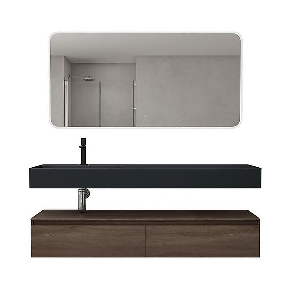 doporro Badmöbel-Set Waschtisch mit Unterschrank 150cm günstig online kaufen