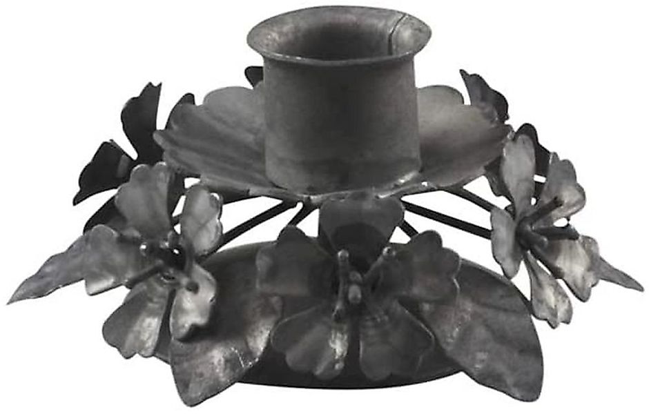 Chic Antique Kerzenständer Romantischer Kerzenhalter Metall Zink Blüten Dek günstig online kaufen