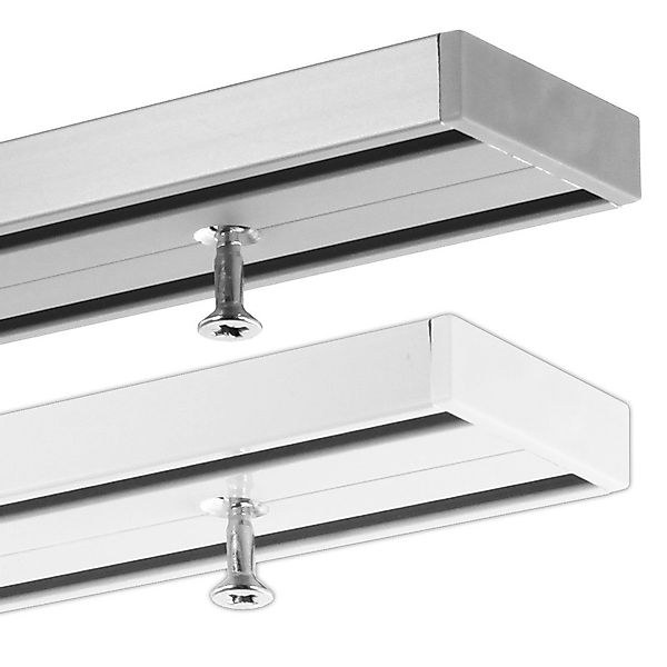 Gardineum Gardinenschiene 2-läufige Objektschiene, Speditionsversand, vorge günstig online kaufen