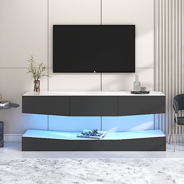 Merax Lowboard Hochglanz Front mit LED günstig online kaufen