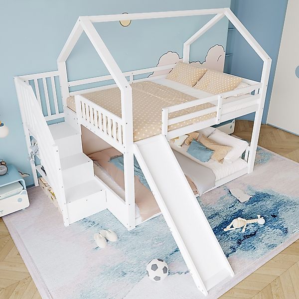 STILVORA Etagenbett 140x200 Kinderbett mit matratze günstig online kaufen