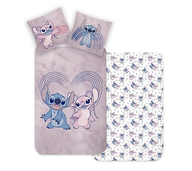 MTOnlinehandel Bettwäsche Lilo & Stitch 135x200 + 80x80 cm, 100 % Baumwolle günstig online kaufen