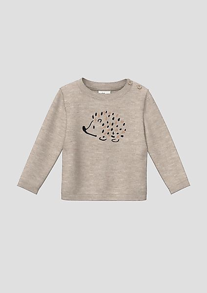 s.Oliver Langarmshirt Unisex Strickpullover mit gesticktem günstig online kaufen
