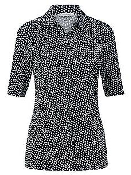 Bluse Hemdkragen Peter Hahn blau günstig online kaufen