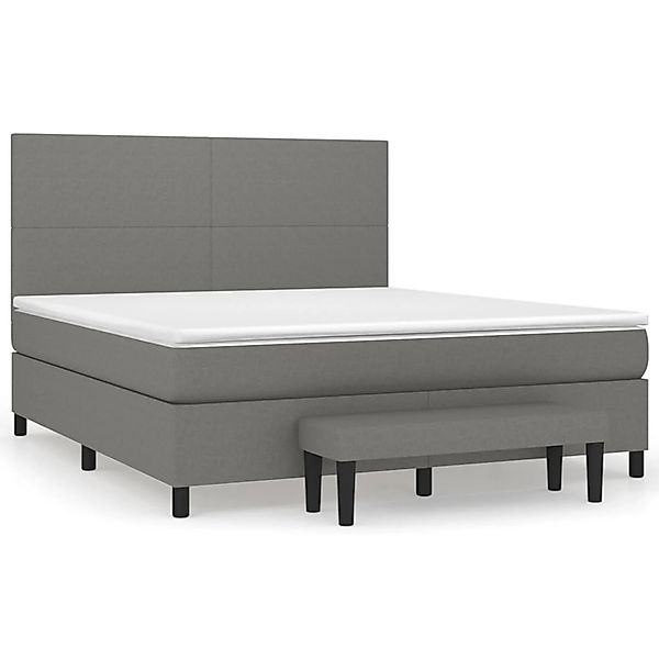 vidaXL Boxspringbett mit Matratze Dunkelgrau 180x200 cm Stoff 3136454 günstig online kaufen