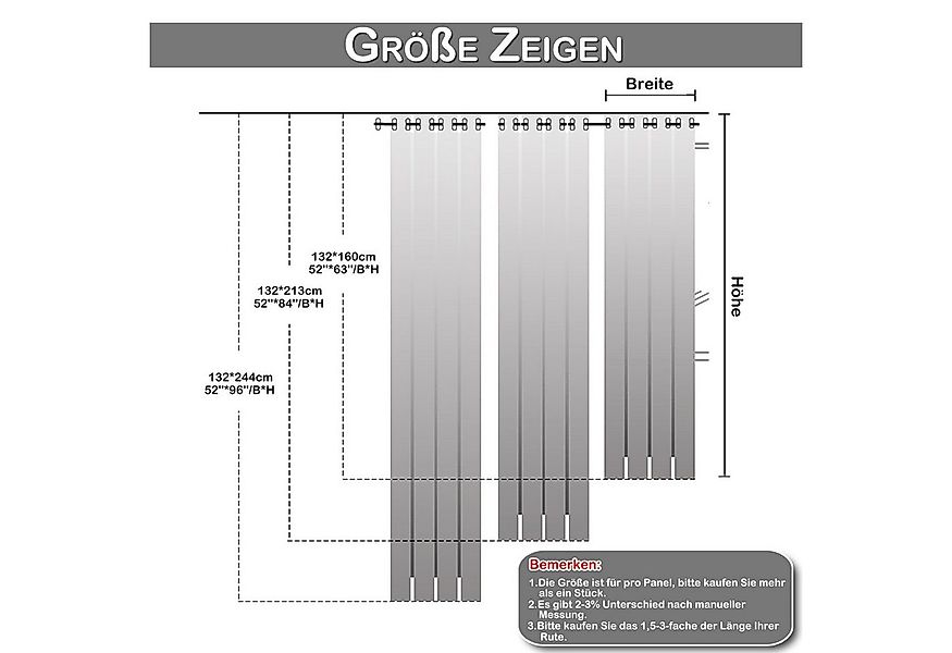 BTTO V&G Gardine Kälteschutz Vorhang Blickdicht Gardinen,Thermovorhang mit günstig online kaufen