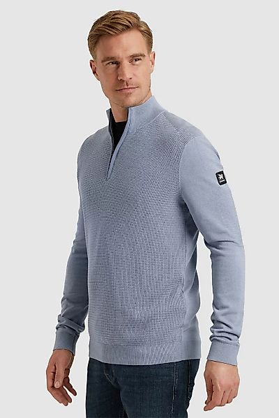 Vanguard Pullover halber Reißverschluss strukturiert Blau - Größe XL günstig online kaufen