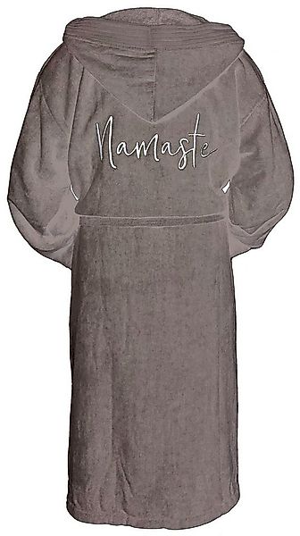 Schnoschi Unisex-Bademantel Bademantel mit Kapuze und Taschen Namaste aus w günstig online kaufen