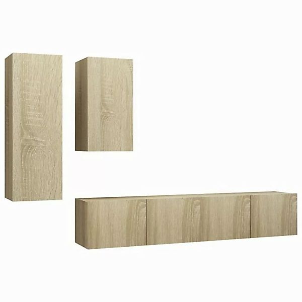 vidaXL TV-Schrank 4-tlg TV-Schrank-Set Sonoma Eiche Spanplatte günstig online kaufen