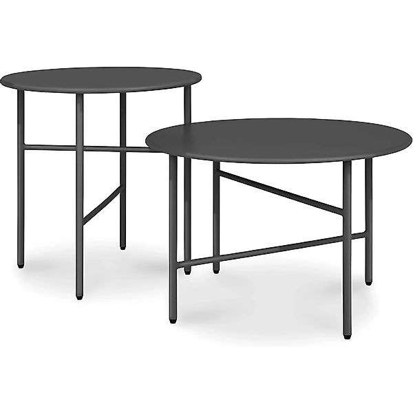 Bomoe Finn Beistelltisch Ø 44x46cm + Ø 53x36cm Schwarz 2tlg günstig online kaufen