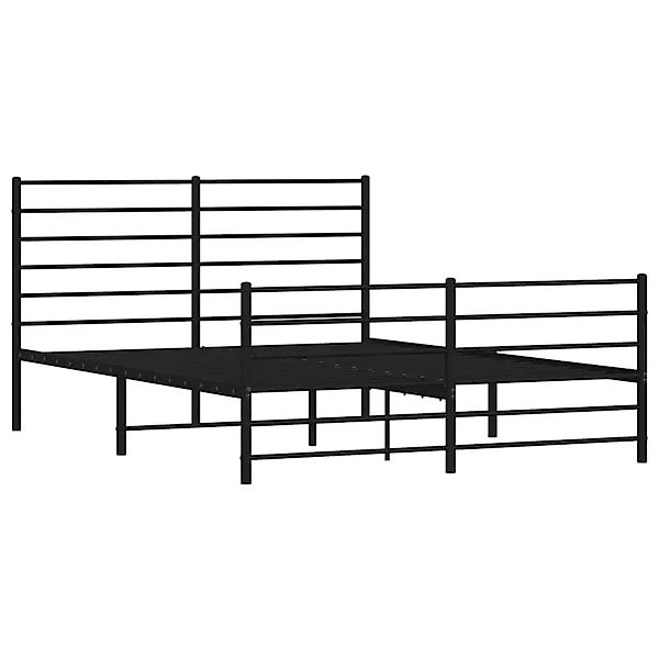 vidaXL Metallbett ohne Matratze mit Fußteil Schwarz 160x200 cm 352340 günstig online kaufen