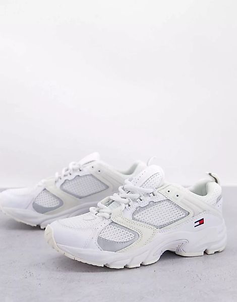 Tommy Jeans – Sneaker aus Netzstoff mit Flaggenlogo in Weiß günstig online kaufen