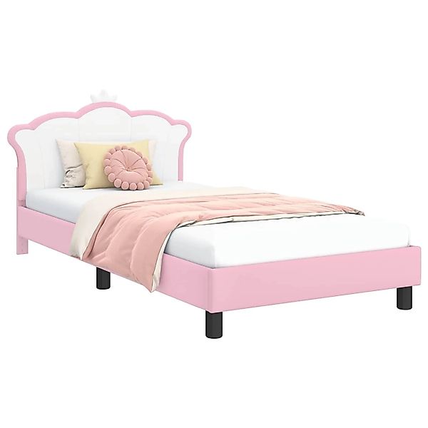 vidaXL Kinderbettgestell mit Kopfteil Rosa 90 x 200 cm PU 42011083 günstig online kaufen