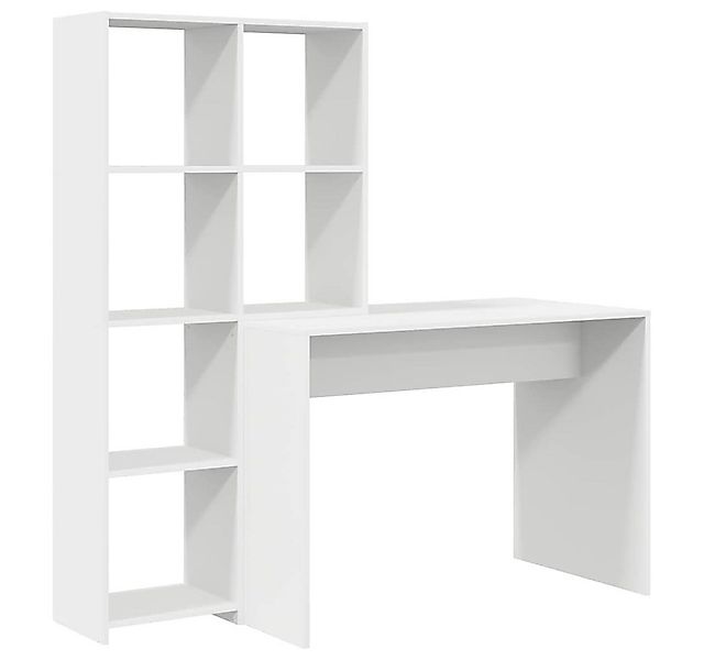 vidaXL Schreibtisch Schreibtisch mit Regal Weiß 138,5 x 55 x 143 cm Holzwer günstig online kaufen