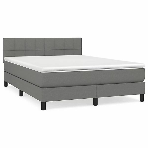 vidaXL Boxspringbett mit Matratze Dunkelgrau 140x200 cm Stoff1398674 günstig online kaufen