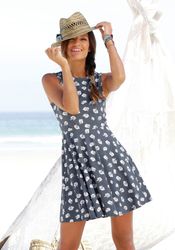 Beachtime Strandkleid mit Blumendruck aus Baumwolle, Minikleid, Sommerkleid günstig online kaufen