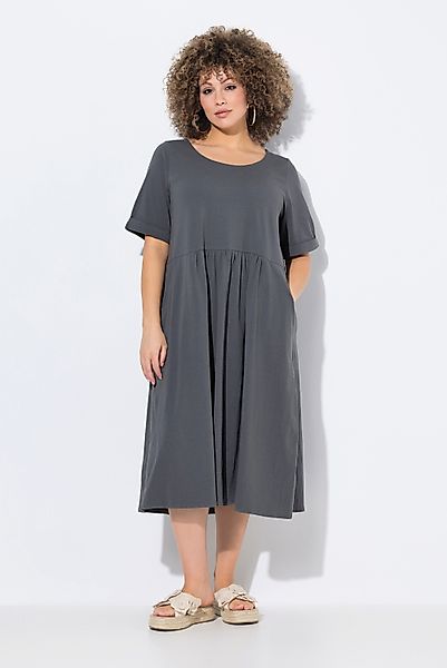 Ulla Popken Midikleid Jersey-Midikleid A-Linie Rundhals günstig online kaufen